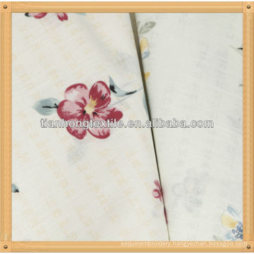 100% cotton printed poplin fabric with slub